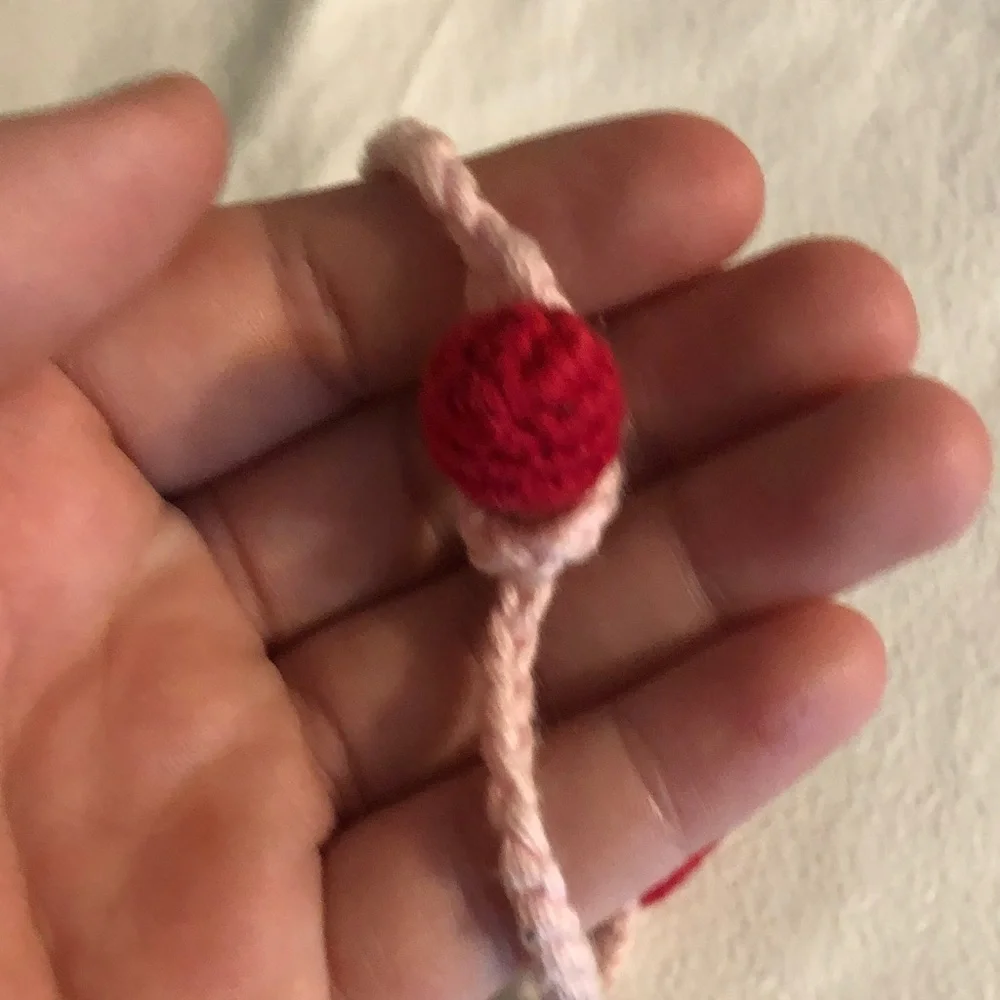 Hanna Andersson Crochet ladybug, necklace heart bracelet